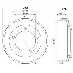 Brake Drum MINTEX MBD058 OE Ref 1C1W1126AD MINTEX