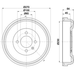 Brake Drum MINTEX MBD070 OE Ref 191609617