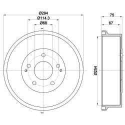 Brake Drum MINTEX MBD093 OE Ref 432069C000