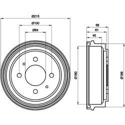 Brake Drum MINTEX MBD103 OE Ref MB587582