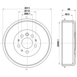 Brake Drum MINTEX MBD120 OE Ref 701609617 MINTEX