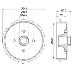 Brake Drum MINTEX MBD121 OE Ref 893501615A