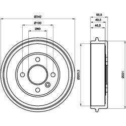 Brake Drum MINTEX MBD131 OE Ref 34503870
