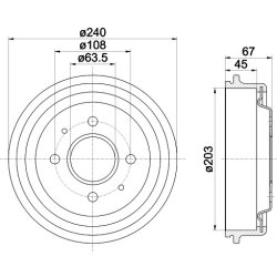 Brake Drum MINTEX MBD132 OE Ref 7098234