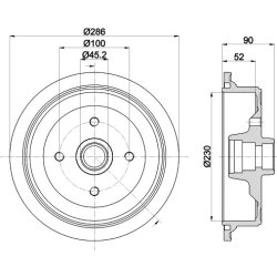 Brake Drum MINTEX MBD136 OE Ref 147501615A
