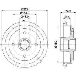 Brake Drum MINTEX MBD160 OE Ref 4351162B00