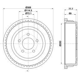 Brake Drum MINTEX MBD185 OE Ref 04683664