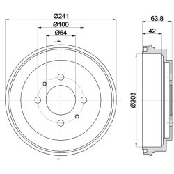 Brake Drum MINTEX MBD186 OE Ref MB699291