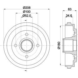 Brake Drum MINTEX MBD199 OE Ref 432004A00B