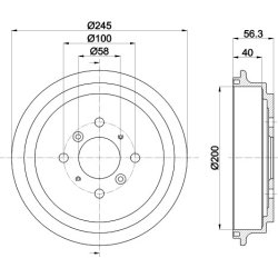 Brake Drum MINTEX MBD206 OE Ref 4351160G10