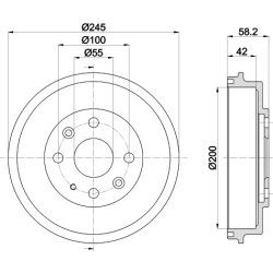 Brake Drum MINTEX MBD207 OE Ref B59626251D