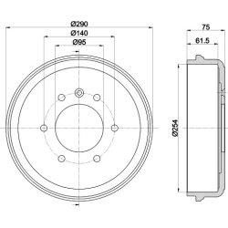 Brake Drum MINTEX MBD223 OE Ref G0091118872
