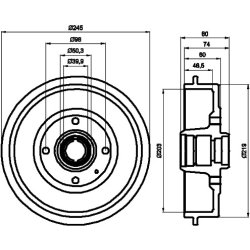 Brake Drum MINTEX MBD232 OE Ref 96609788