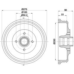 Brake Drum MINTEX MBD237 OE Ref 6K9501615 MINTEX