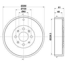 Brake Drum MINTEX MBD256 OE Ref 55704058 MINTEX