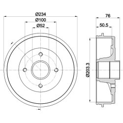 Brake Drum MINTEX MBD261 OE Ref 43206AX650