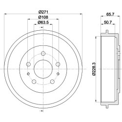 Brake Drum MINTEX MBD262 OE Ref 3M511126AC