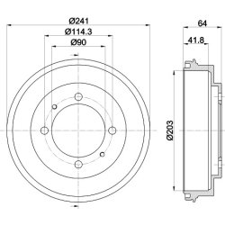 Brake Drum MINTEX MBD273 OE Ref MR205575