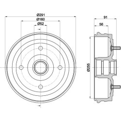 Brake Drum MINTEX MBD280 OE Ref 9111957