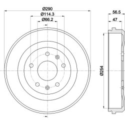 Brake Drum MINTEX MBD281 OE Ref SDC100110