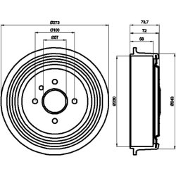 Brake Drum MINTEX MBD285 OE Ref 96234203