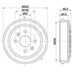 Brake Drum MINTEX MBD288 OE Ref 95903585 MINTEX
