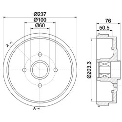 Brake Drum MINTEX MBD289 OE Ref 432021782R