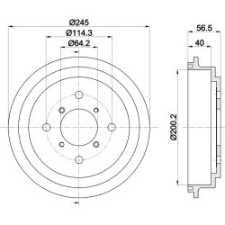 Brake Drum MINTEX MBD290 OE Ref 4351163B10
