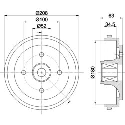 Brake Drum MINTEX MBD292 OE Ref 4351176G50