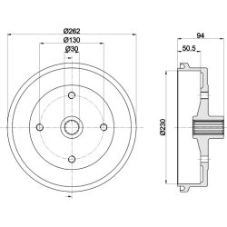 Brake Drum MINTEX MBD295 OE Ref 113501615G MINTEX