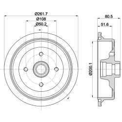 Brake Drum MINTEX MBD298 OE Ref 893501615