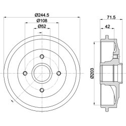 Brake Drum MINTEX MBD304 OE Ref 424746 MINTEX