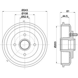 Brake Drum MINTEX MBD305 OE Ref 1507055