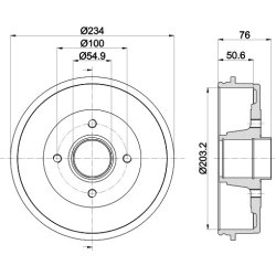 Brake Drum MINTEX MBD308 OE Ref 4320000QAF