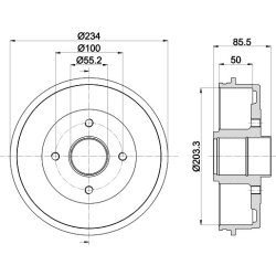 Brake Drum MINTEX MBD309 OE Ref 7700840711