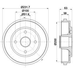 Brake Drum MINTEX MBD311 OE Ref 9210440 MINTEX