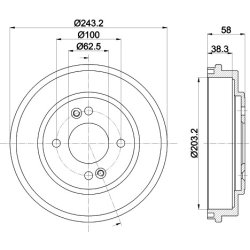 Brake Drum MINTEX MBD312 OE Ref 584111C300