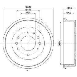 Brake Drum MINTEX MBD314 OE Ref XM341126AA