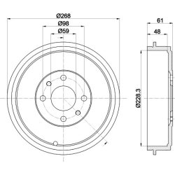Brake Drum MINTEX MBD319 OE Ref 424758 MINTEX