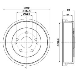 Brake Drum MINTEX MBD322 OE Ref 4243187401000