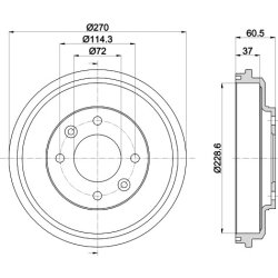 Brake Drum MINTEX MBD324 OE Ref 0K9A26251A
