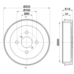 Brake Drum MINTEX MBD325 OE Ref 424310D010