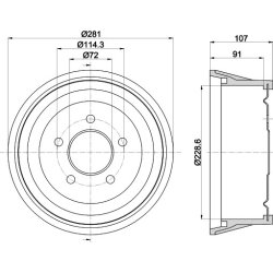 Brake Drum MINTEX MBD327 OE Ref 04423370