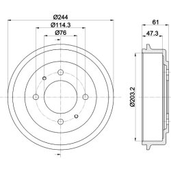 Brake Drum MINTEX MBD328 OE Ref 5841117200