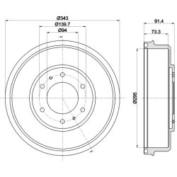 Brake Drum MINTEX MBD333 OE Ref 6000609724