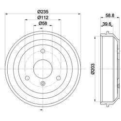 Brake Drum MINTEX MBD336 OE Ref 4514230001 MINTEX