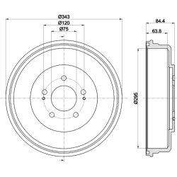 Brake Drum MINTEX MBD338 OE Ref 583294A200 MINTEX