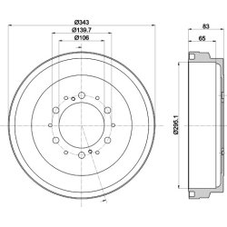 Brake Drum MINTEX MBD342 OE Ref 4243134020