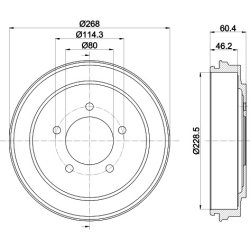 Brake Drum MINTEX MBD343 OE Ref 68032618AA MINTEX