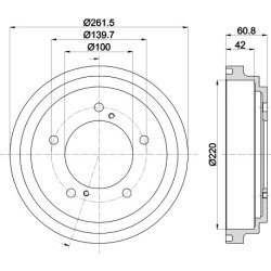 Brake Drum MINTEX MBD346 OE Ref 4351160A10